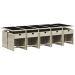 vidaXL Ensemble à manger de jardin 11Pièces avec coussins gris poly rotin