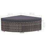 vidaXL Salon de jardin 6 Pièces avec coussins résine tressée gris