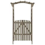 vidaXL Pergola avec portail 116x40x204 cm Gris Bois de sapin massif