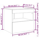 vidaXL Tables de chevet avec lumières LED 2 Pièces sonoma gris 50x40x45cm