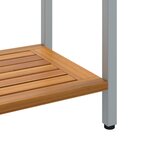 vidaXL Table d'extérieur Naturel et Gris 35x80x75 cm Bois massif et acier