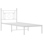 vidaXL Cadre de lit métal sans matelas avec tête de lit blanc 80x200cm