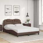 vidaXL Cadre de lit Viana sans matelas marron 140x190 cm similicuir