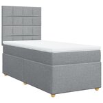 vidaXL Sommier à lattes de lit avec matelas gris clair 80x200 cm tissu
