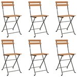 vidaXL Chaises de bistrot pliantes lot de 6 Bois de teck solide acier