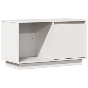 vidaXL Meuble TV Blanc 74x35x44 cm Bois de pin massif