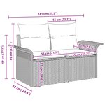 vidaXL Ensemble de Canapés avec coussin 5 Pièces Gris polyrotin