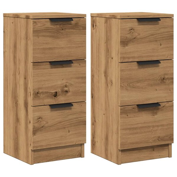 vidaXL Buffets 2 Pièces chêne artisanal 30x30x70 cm bois d'ingénierie