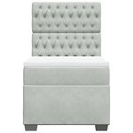 vidaXL Sommier à lattes de lit et matelas Gris clair 100x200cm Velours