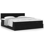 VidaXL Cadre de lit ottoman avec matelas noir 200x200cm velours