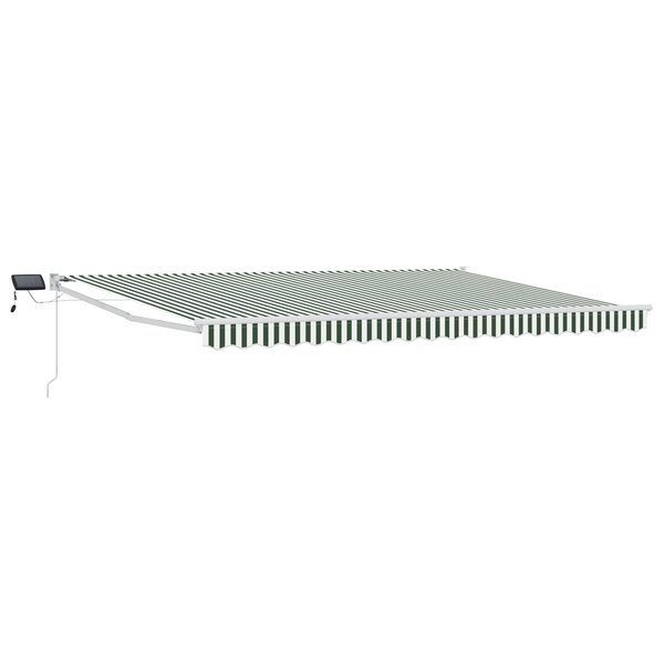 vidaXL Store rétractable manuel avec LEDs Vert et blanc 5 x 3 m