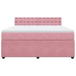 vidaXL Sommier à lattes de lit avec matelas Rose 180x200 cm Velours