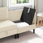 vidaXL Canapé d'angle avec rangement Crème Velours
