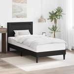 vidaXL Cadre de lit avec bandes LED Noir 100 x 200 cm Simili cuir