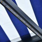 vidaXL Auvent avec capteur de vent et LED 500x300 cm Bleu et blanc