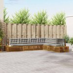 vidaXL 7 pc Ensemble de canapés d'extérieur Gris Naturel et Clair
