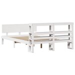 vidaXL Cadre de lit avec tête de lit blanc 160x200 cm bois pin massif