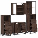 vidaXL Ensemble de meubles de salle de bain 4 Pièces chêne marron