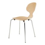 Lot de 4 chaises de salle à manger 80 x 47 x 48 cm moderne design robuste naturel / chrome 03_0009836