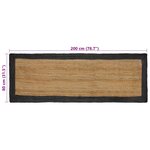 vidaXL Tapis de surface Gris foncé 80 x 200 cm Jute