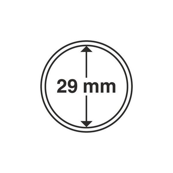 Capsules rondes 29mm pour monnaies de collection. Paquet - 100 capsules