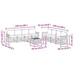 vidaXL Ensemble de canapés d'extérieur 9 pc Naturel et Anthracite