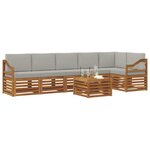 vidaXL Ensemble de canapé d'angle 7 Pièces Gris Naturel et Clair