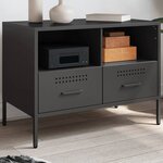 vidaXL Meuble TV noir 68x39x50 5 cm acier