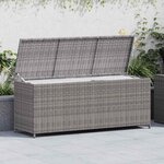 vidaXL Boîte de rangement de jardin gris 150x50x60 cm résine tressée