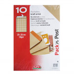 10 pochettes - papier kraft armé - 229x324 mm - 130g - gpv