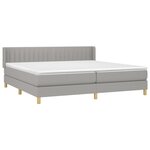 vidaXL Sommier à lattes de lit avec matelas Gris clair 200x200cm Tissu