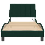 vidaXL Cadre de lit avec LED sans matelas Hanko vert foncé 90x200 cm velours