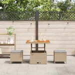vidaXL Ensemble de salle à manger pour jardin Beige polyrotin