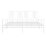vidaXL Cadre de lit métal sans matelas et pied de lit blanc 180x200 cm