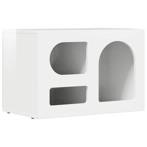 vidaXL Meuble TV Blanc brillant 60 x 35 x 40 cm Bois d'ingénierie