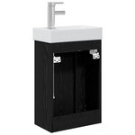 vidaXL Meuble de salle de bain avec robinet Chêne noir