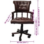 vidaXL Chaise de bureau pivotante Marron