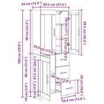 vidaXL Haut Armoire avec tiroir Chêne artisanal 69 5 x 34 x 180 cm