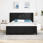 vidaXL Lit à ressorts avec matelas Noir 180 x 200 cm tissu