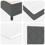 Lit Box Spring avec Matelas vidaXL Gris Foncé 160x200 cm Tissu