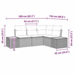 vidaXL Ensemble de canapé de jardin avec coussin 4 Pièces Gris Poly rotin