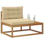 vidaXL Canapé d'extérieur extrémité Naturel 115 x 83 x 73 cm