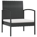 vidaXL Salon de jardin 8 Pièces avec coussins résine tressée noir