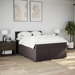 vidaXL Sommier à lattes de lit avec matelas Marron foncé 140x200 cm