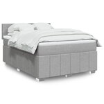 vidaXL Sommier à lattes de lit avec matelas Gris clair 160x200cm Tissu