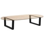 vidaXL Pieds de table basse en forme de V  2 pièces  noir  70 x (30-31 3) cm  acier