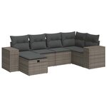 vidaXL Salon de jardin 6 Pièces avec coussins gris résine tressée
