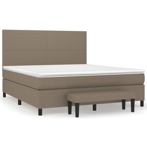 vidaXL Sommier à lattes de lit avec matelas Taupe 180x200 cm Tissu