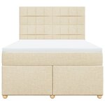 vidaXL Sommier à lattes de lit avec matelas Crème 140x200 cm Tissu