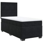 vidaXL Sommier à lattes de lit avec matelas Noir 100x200 cm Velours